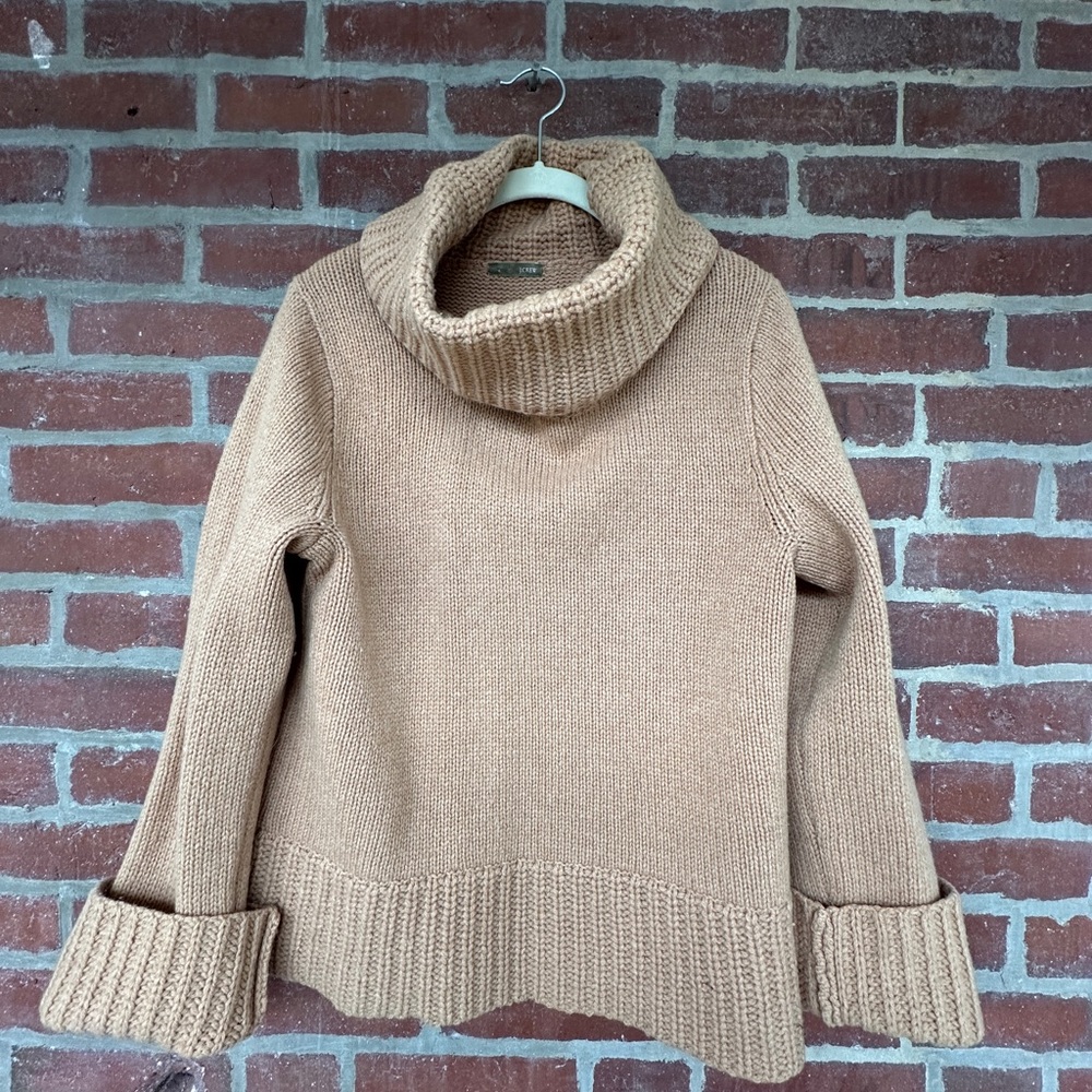 J Crew Cozy Turtleneck Sweater in Camel